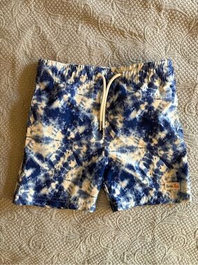 SwimZip Kids Blue & White Tie-Dye Swim Trunks